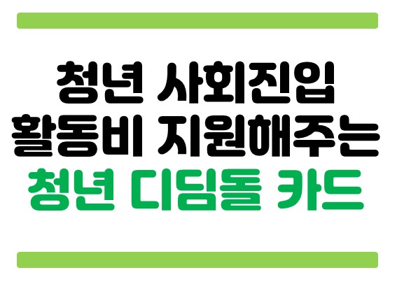 청년들의 사회진입을 활성화하기 위해 활동비를 지원해주는 청년디딤돌 카드 제도
